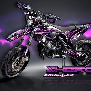 Kit déco Most V2 Sherco 50cc après 2017 violet pailleté et chromé